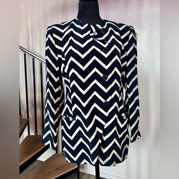 Vintage Giorgio Armani Chevron Blazer - Picture 1 of 7